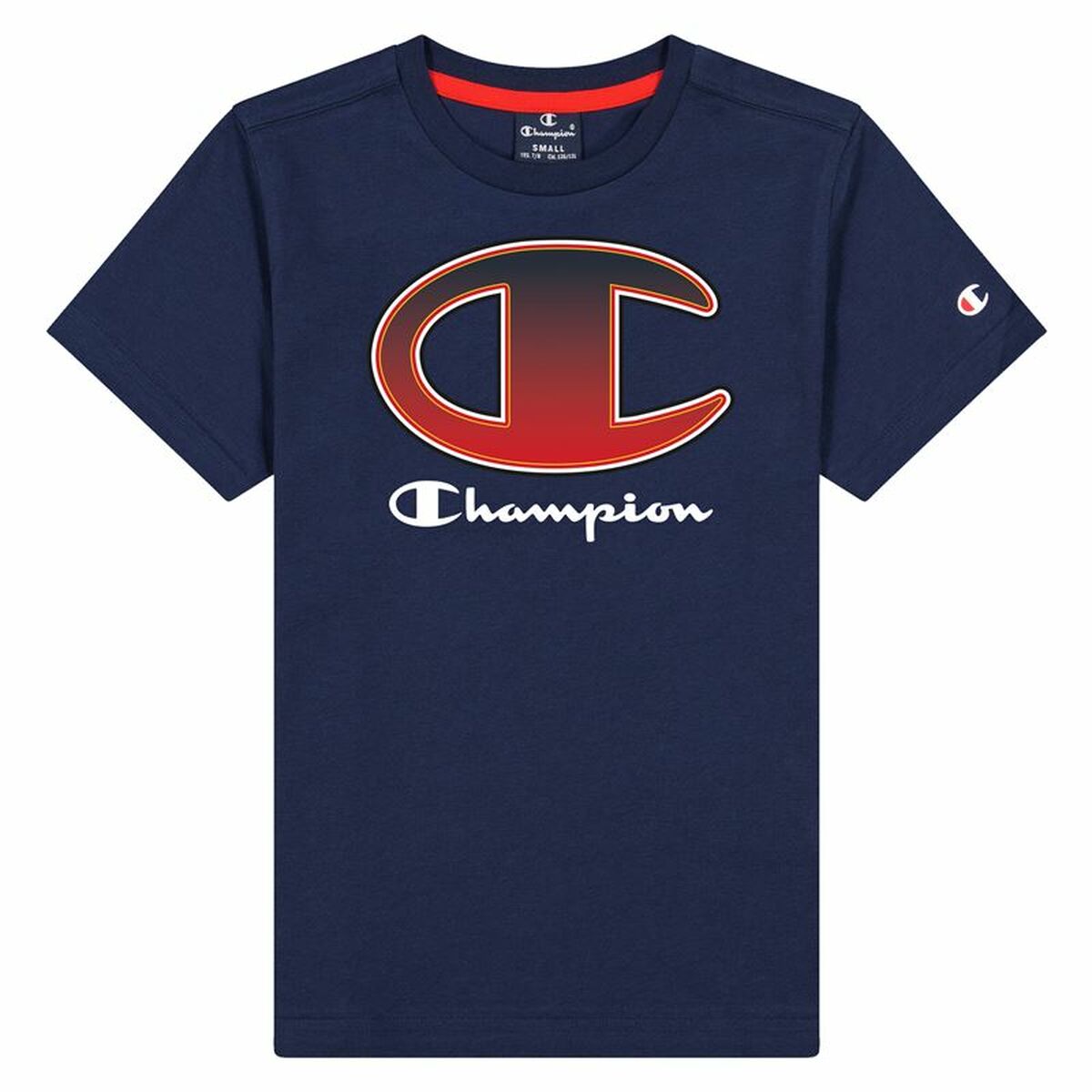 Child's Short Sleeve T-Shirt Champion Crewneck T-Shirt B Navy Blue-0