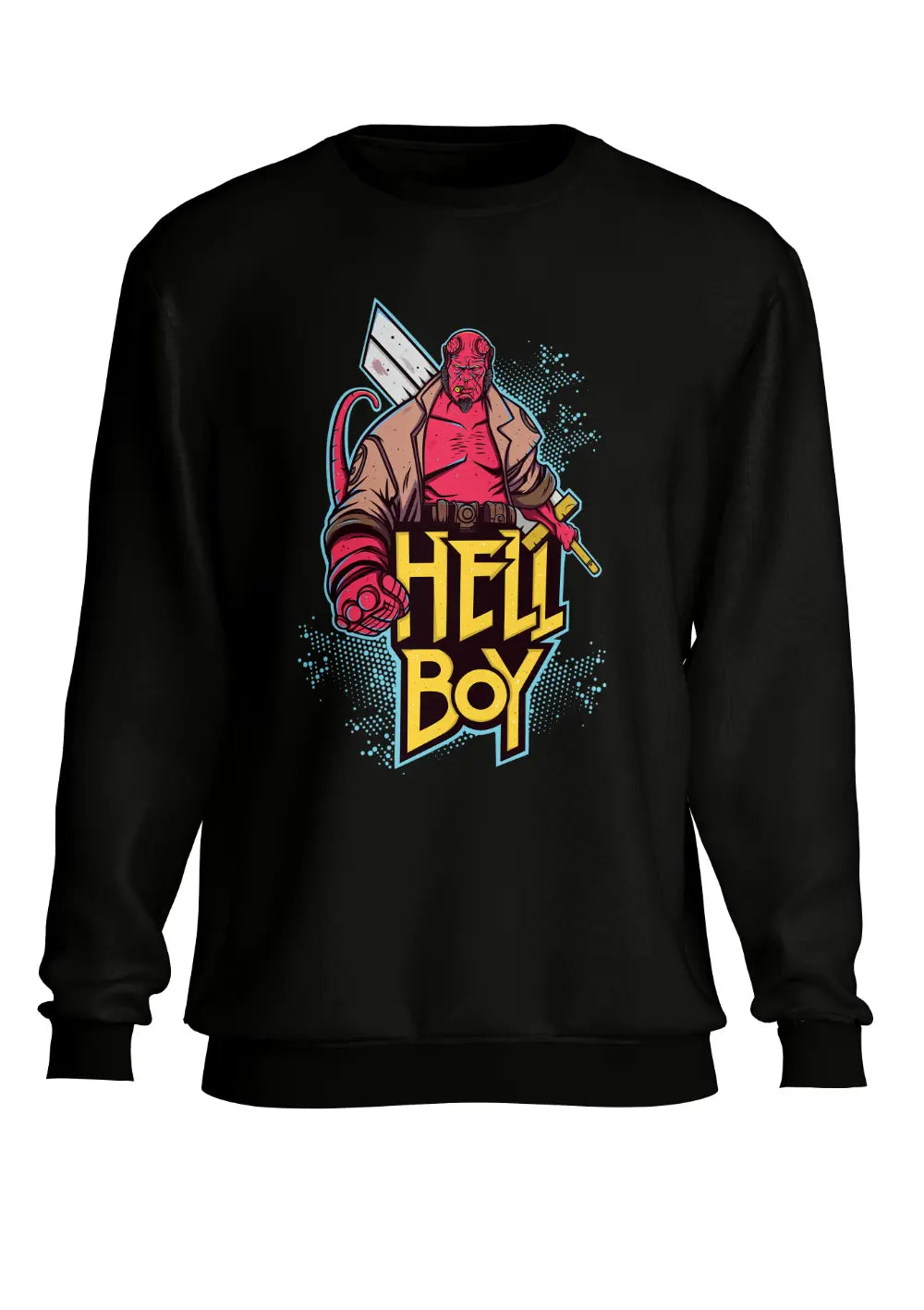 Felpa a Girocollo Supereroi Hellboy-0
