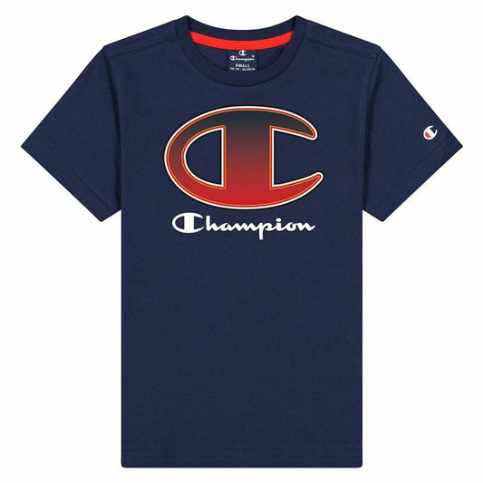 Child's Short Sleeve T-Shirt Champion Crewneck T-Shirt B Navy Blue-0
