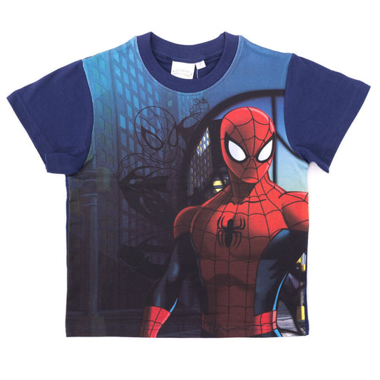 Spiderman boy short sleeve t-shirt - stretch cotton t-shirt - dark blue_98-0